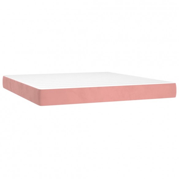 Cadre de lit matelas et LED Rose 160x200 cm Velours