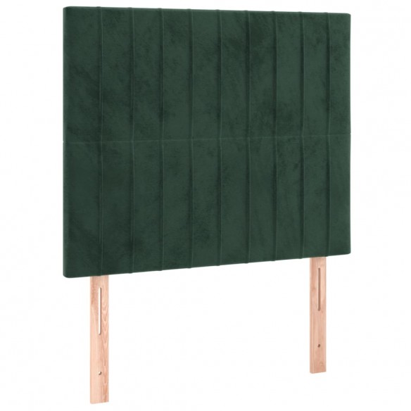 Cadre de lit avec matelas Vert foncé 90x200 cm