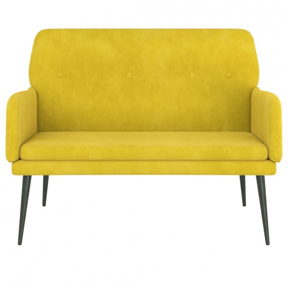 Banc Jaune 108x79x79 cm Velours