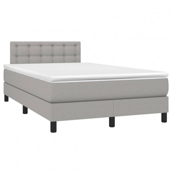 Cadre de lit matelas LED Gris clair 120x200 cm Tissu