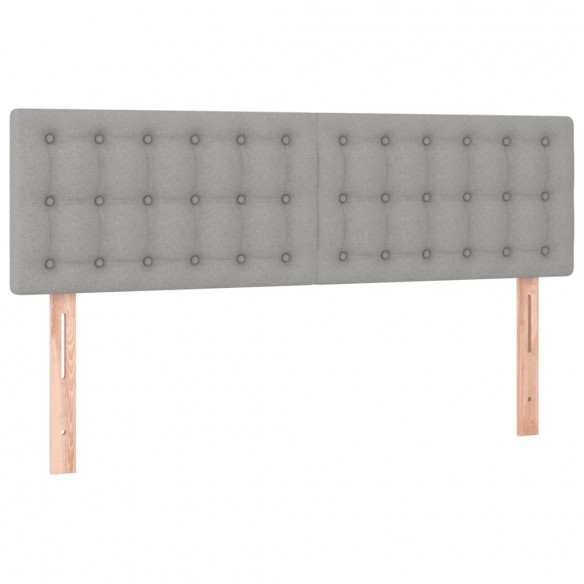 Cadre de lit avec matelas Gris clair 140x200cm Tissu