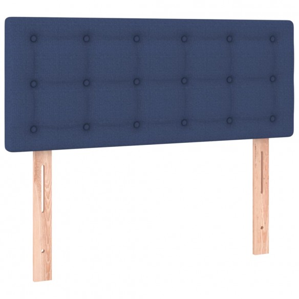 Cadre de lit avec matelas Bleu 90x200 cm Tissu