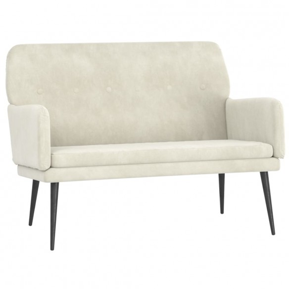 Banc Crème 108x79x79 cm Velours