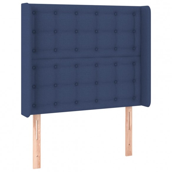 Cadre de lit matelas et LED Bleu 80x200cm Tissu