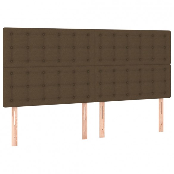 Cadre de lit matelas et LED Marron foncé 200x200 cm