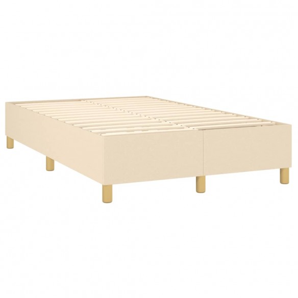 Cadre de lit et matelas et LED Crème 120x200cm Tissu