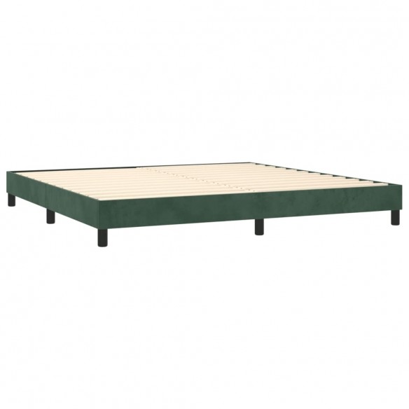 Cadre de lit matelas et LED Vert foncé 200x200 cm