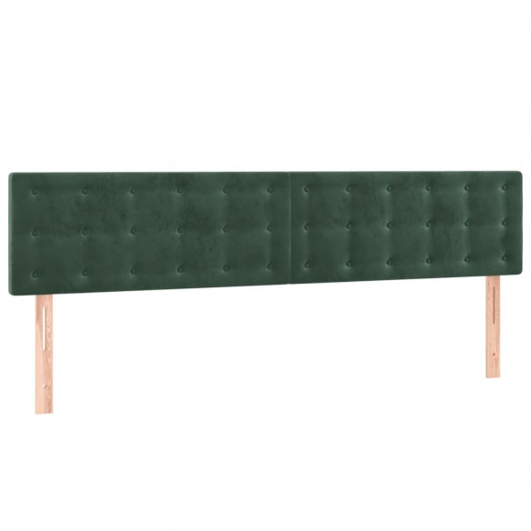 Cadre de lit matelas et LED Vert foncé 200x200 cm