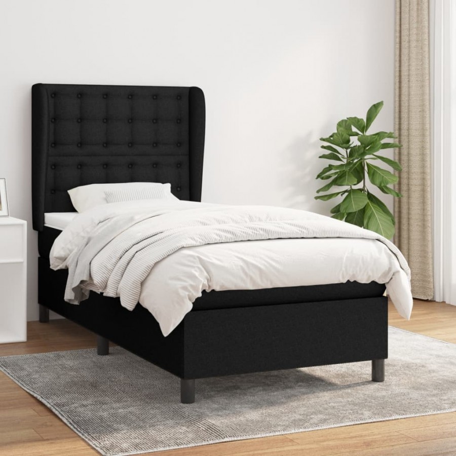 Cadre de lit et matelas Noir 80x200...