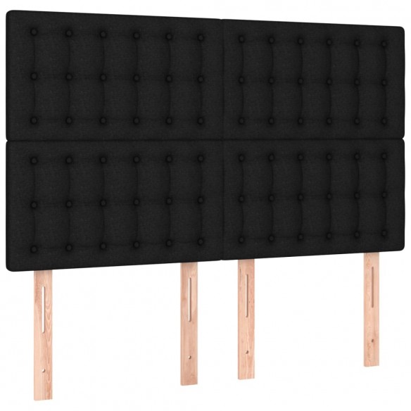 Cadre de lit et matelas et LED Noir 140x200 cm Tissu