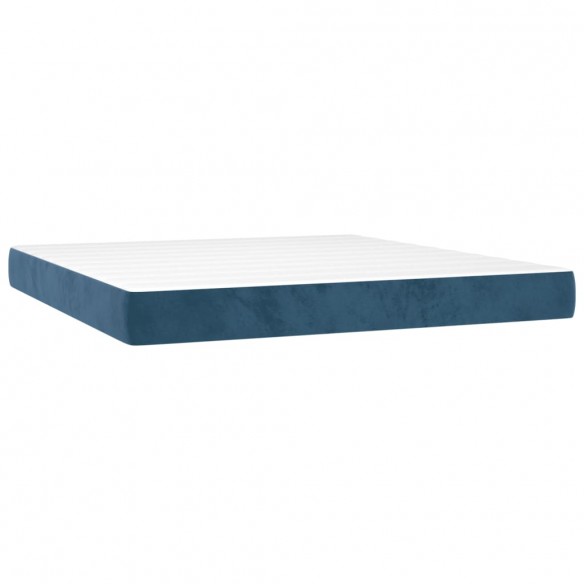 Cadre de lit matelas et LED Bleu foncé 180x200 cm