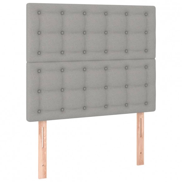 Cadre de lit et matelas et LED Gris clair 90x200 cm