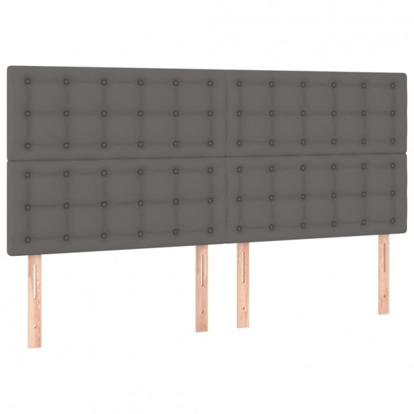 Cadre de lit avec matelas Gris 180x200 cm Similicuir