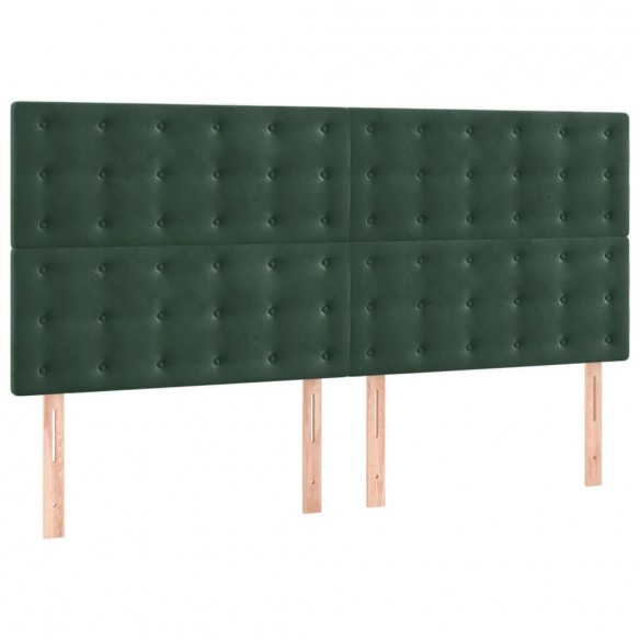 Cadre de lit avec tête de lit Vert foncé 200x200 cm Velours