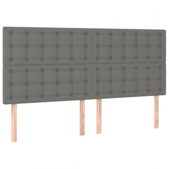 Cadre de lit avec matelas Gris foncé 160x200cm Tissu