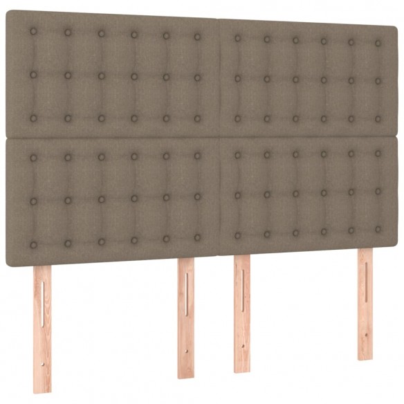 Cadre de lit avec matelas Taupe 140x200 cm Tissu