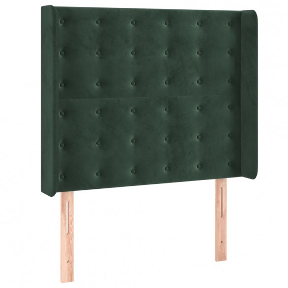 Cadre de lit matelas LED Vert foncé 90x200cm Velours