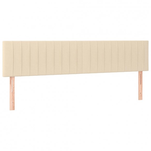 Cadre de lit et matelas et LED Crème 200x200cm Tissu