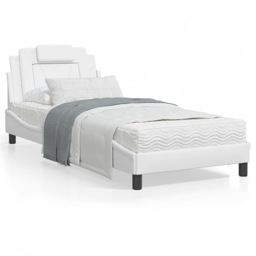 Lit avec matelas blanc 90x190 cm...