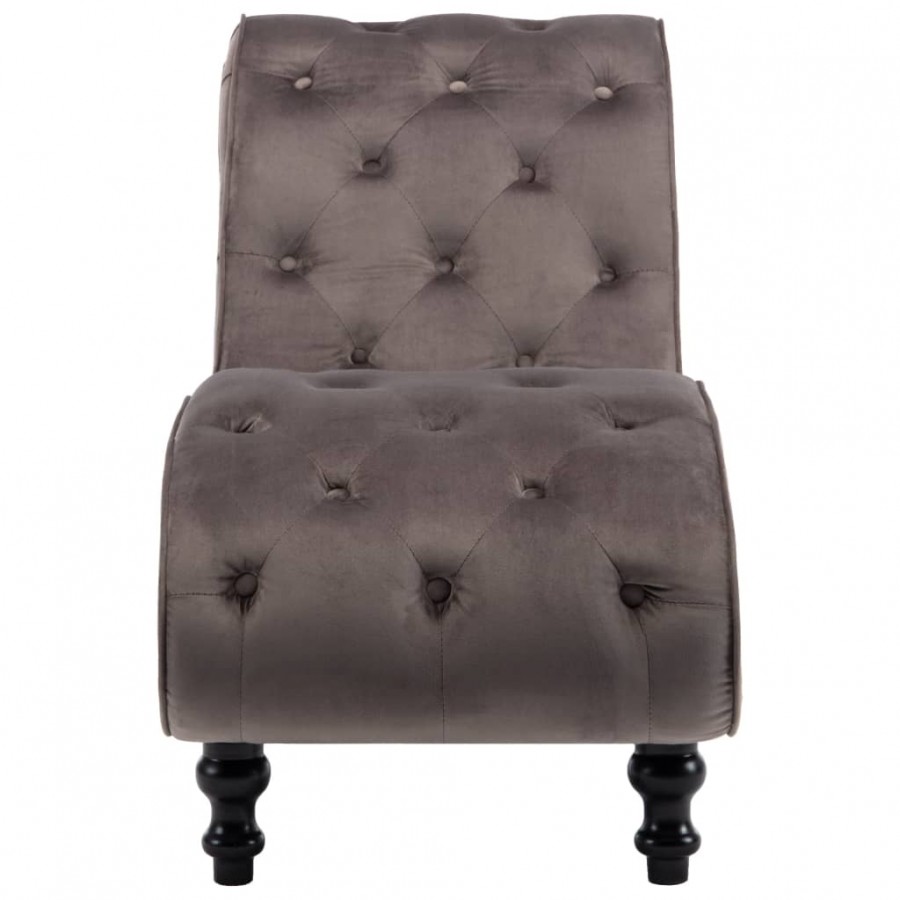 Chaise longue Velours Gris Chaise longue Velours Gris