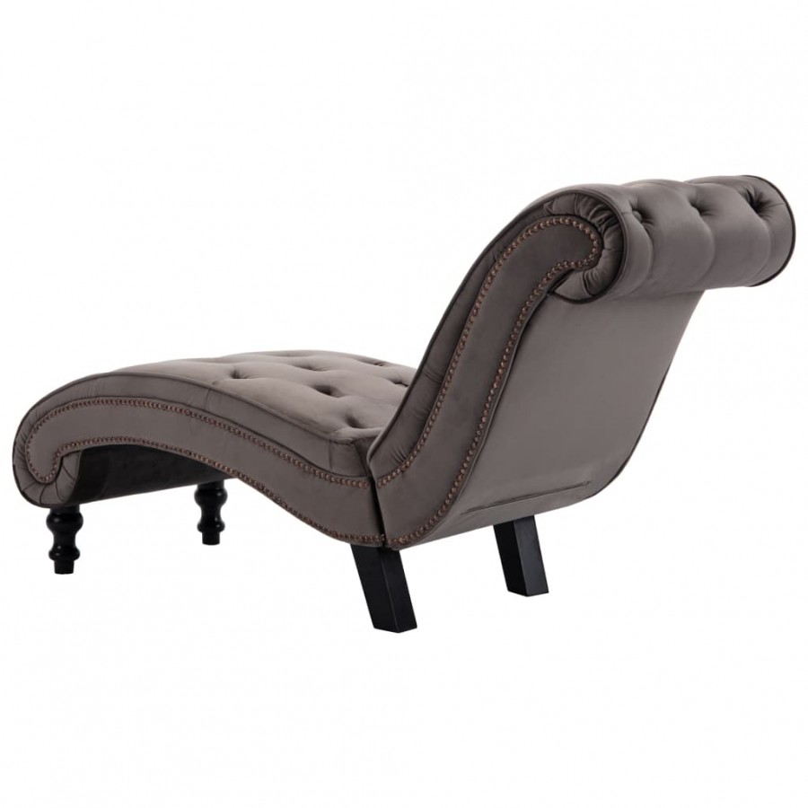 Chaise longue Velours Gris Chaise longue Velours Gris