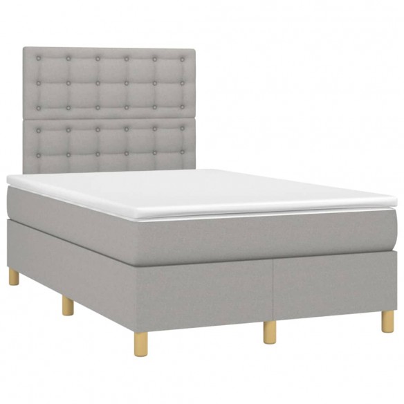 Cadre de lit matelas et LED Gris clair 120x200 cm