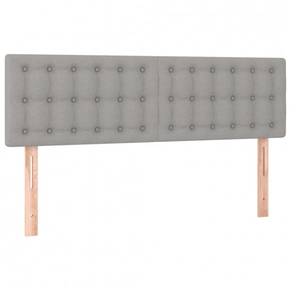 Cadre de lit avec matelas Gris clair 140x190cm Tissu