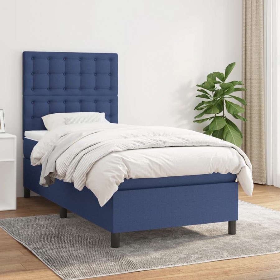 Cadre de lit avec matelas Bleu 80x200...