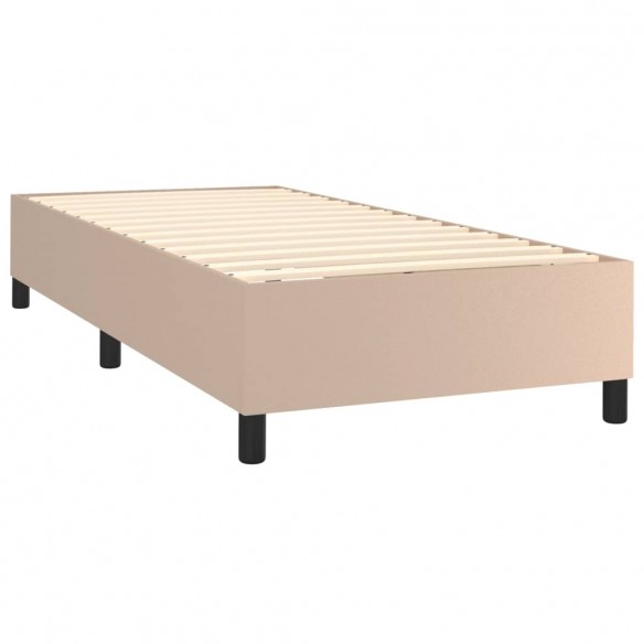 Cadre de lit avec matelas et LED Cappuccino 80x200cm