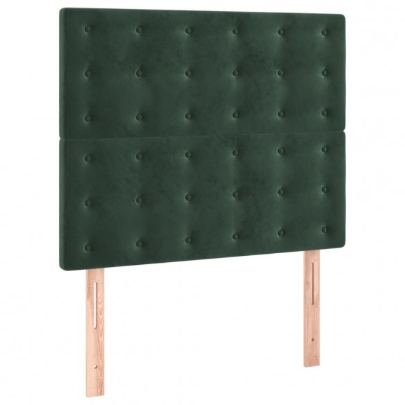 Cadre de lit avec matelas Vert foncé 100x200 cm