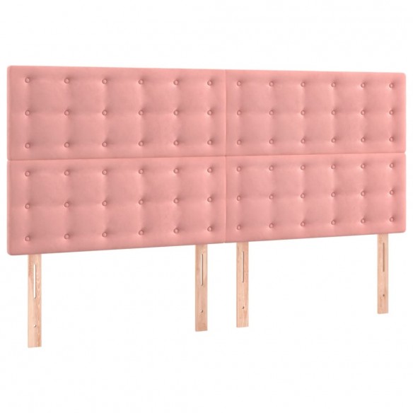 Cadre de lit avec matelas Rose 180x200 cm Velours