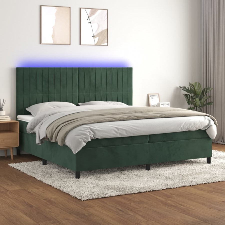 Cadre de lit matelas et LED Vert...