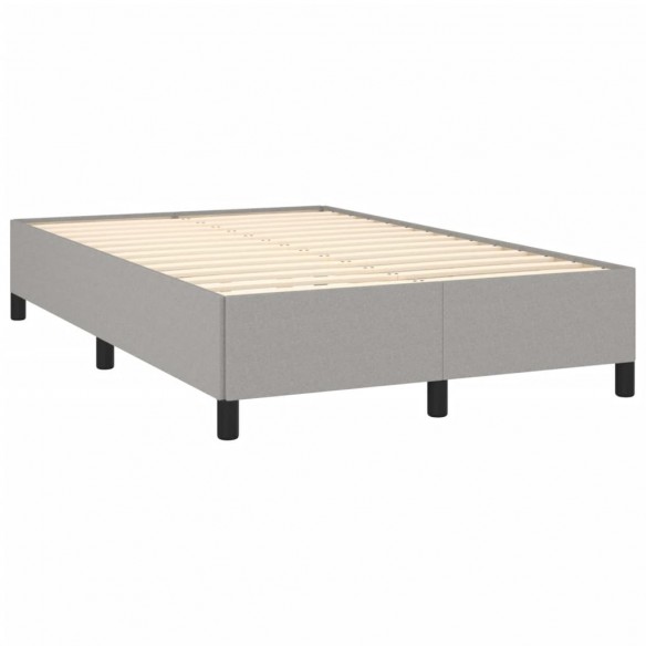 Cadre de lit matelas LED gris clair 120x190 cm tissu