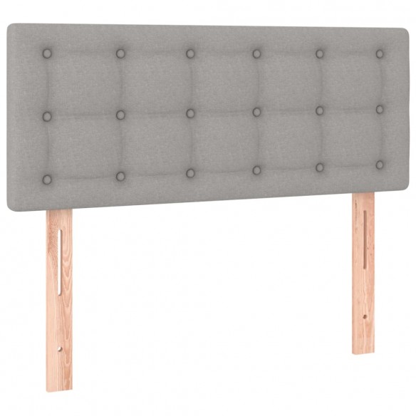 Cadre de lit avec matelas et LED Gris clair 90x200cm