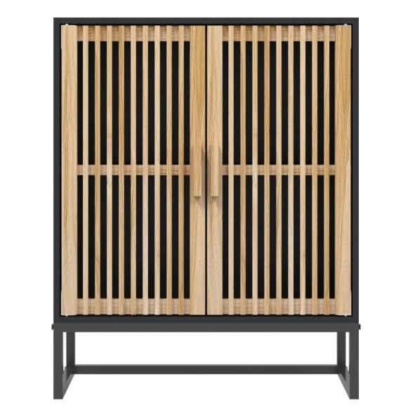 Buffet noir 60x30x75 cm bois d'ingénierie