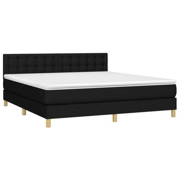 Cadre de lit avec matelas Noir 160x200 cm Tissu