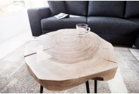 Table d'appoint en bois massif design industriel