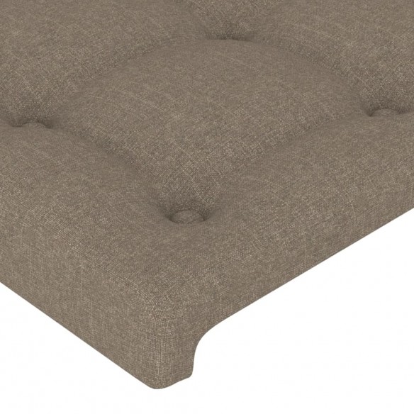 Cadre de lit avec tête de lit Taupe 90x200 cm Tissu