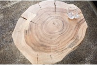 Table d'appoint en bois massif design industriel