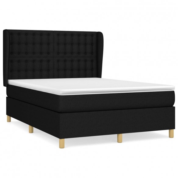 Cadre de lit avec matelas Noir 140x200 cm Tissu