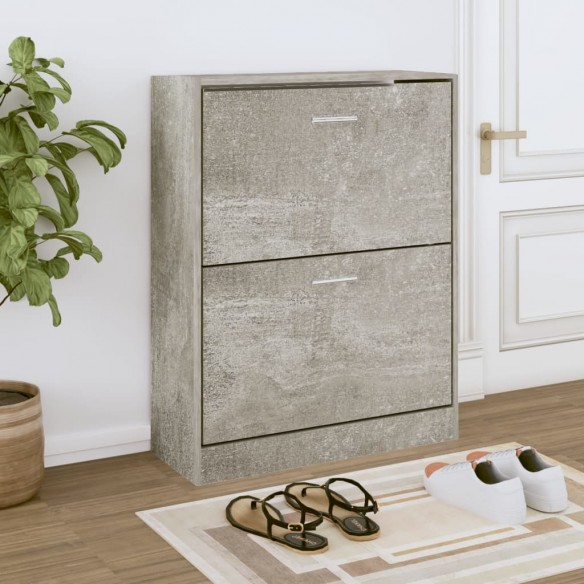 Armoire à chaussures Gris béton 63x24x81 cm Bois d'ingénierie