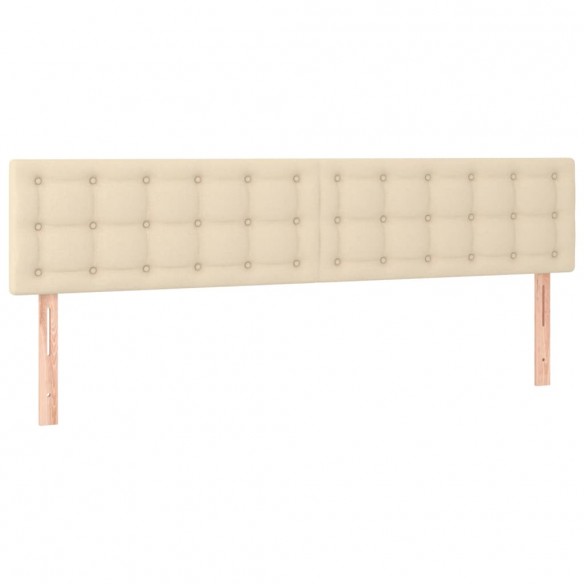 Cadre de lit et matelas et LED Crème 200x200cm Tissu