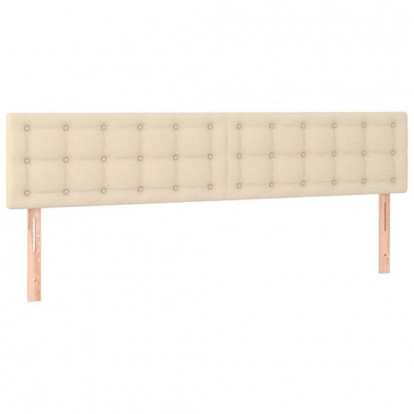 Cadre de lit avec matelas Crème 200x200 cm Tissu