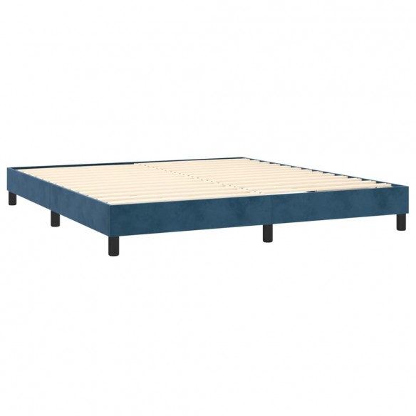 Cadre de lit avec matelas LED Bleu foncé 180x200 cm