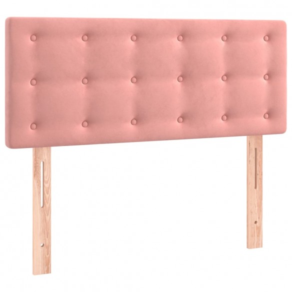 Cadre de lit avec matelas Rose 90x190 cm Velours