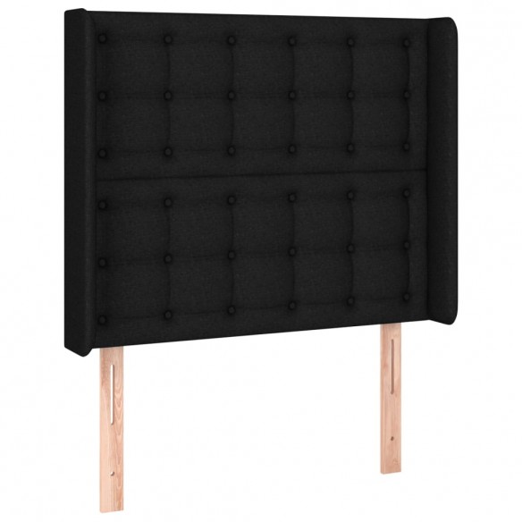 Cadre de lit matelas et LED Noir 90x190 cm Tissu