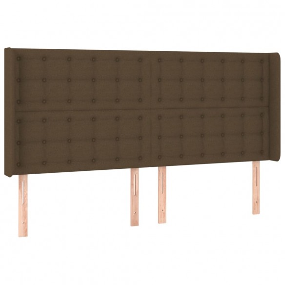 Cadre de lit matelas et LED Marron foncé 180x200cm