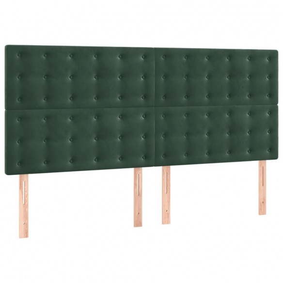 Cadre de lit avec tête de lit Vert foncé 180x200 cm Velours