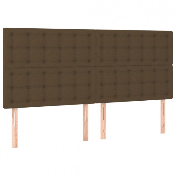 Cadre de lit matelas et LED Marron foncé 180x200cm