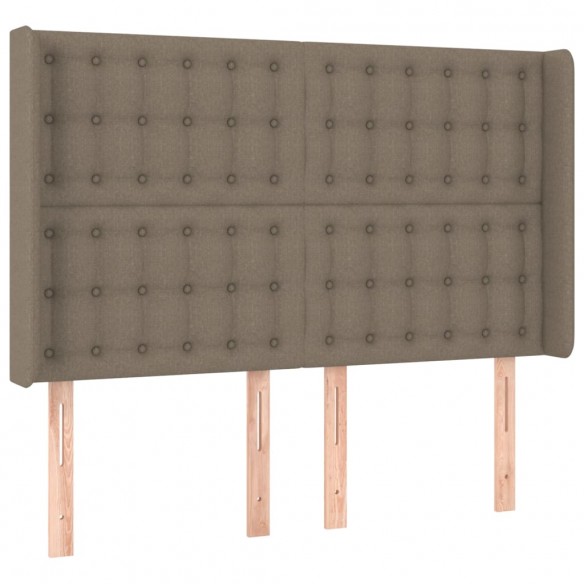 Cadre de lit matelas et LED Taupe 140x190 cm Tissu